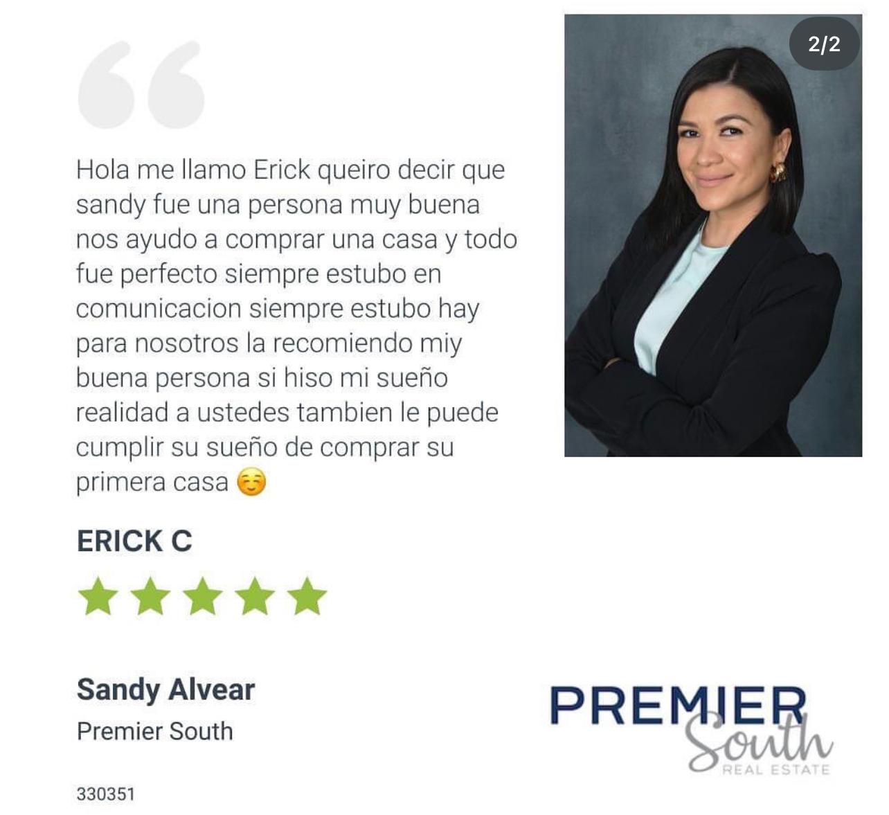 Sandy Alvear with clients at closing day